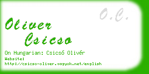 oliver csicso business card