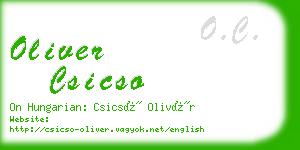 oliver csicso business card